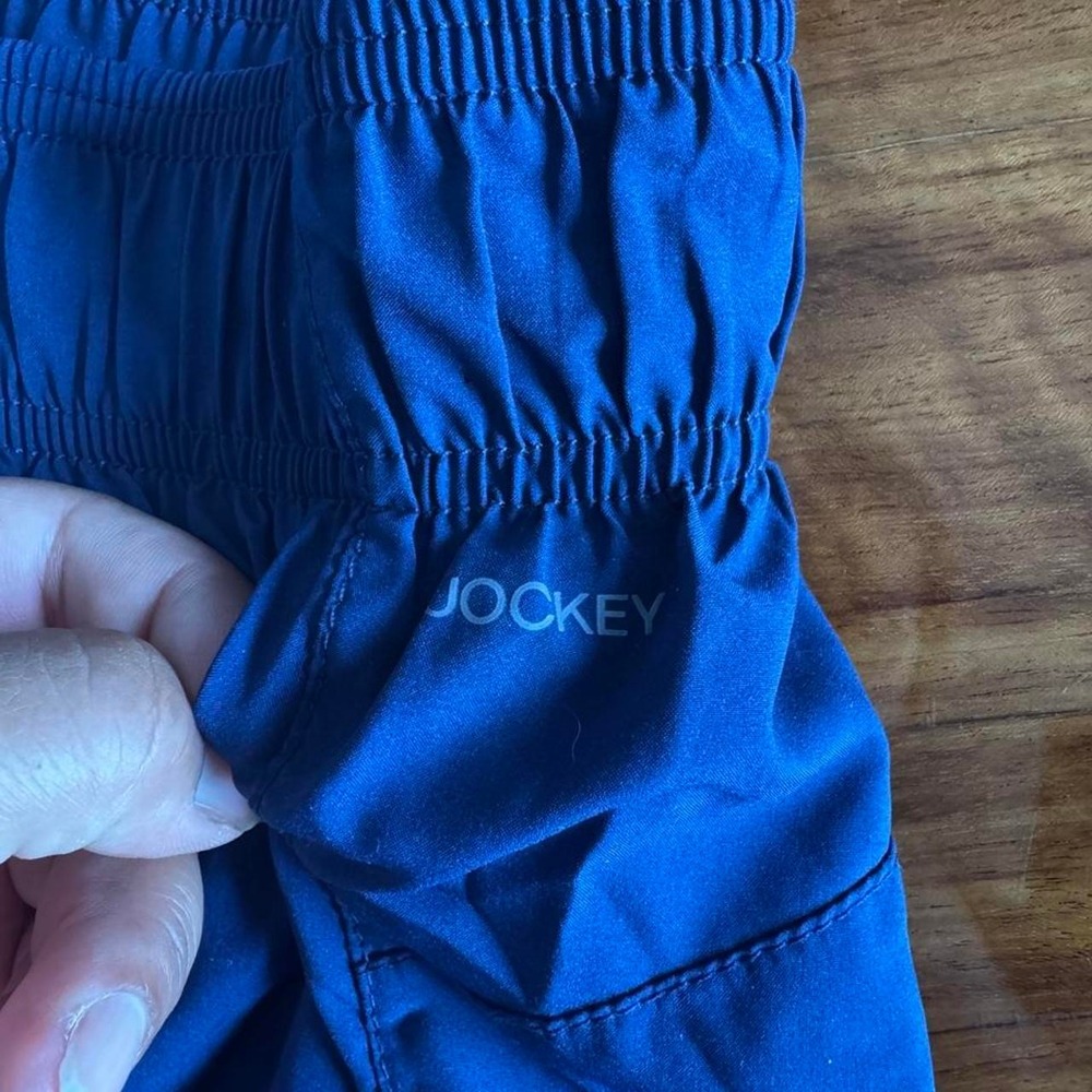 Jockey Womens Navy Blue Athletic Running Shorts Elastic Waistband